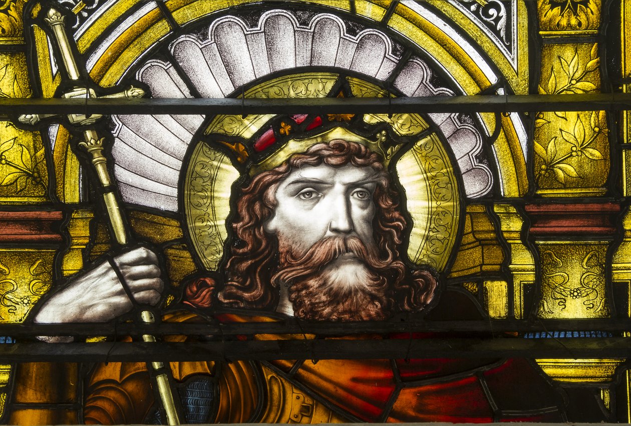 Oxford, Trinity College, James Powell & Sons, John William Brown (1842-1928), St Oswald, 1885 od John William Brown