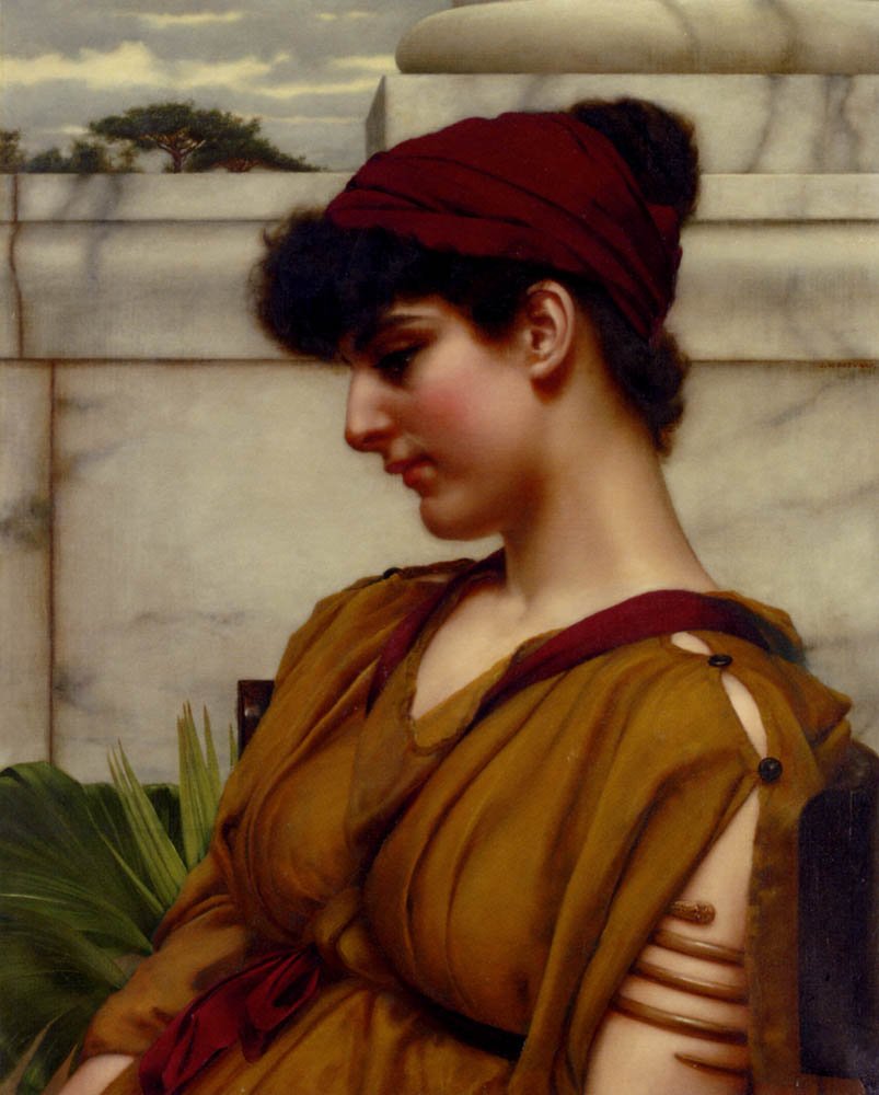 Klasická kráska v profilu od John William Godward