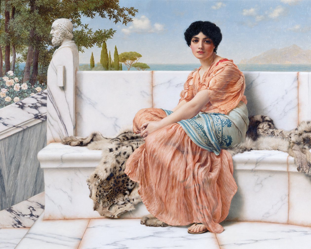 Reverie aka ve dnech Sappho od John William Godward