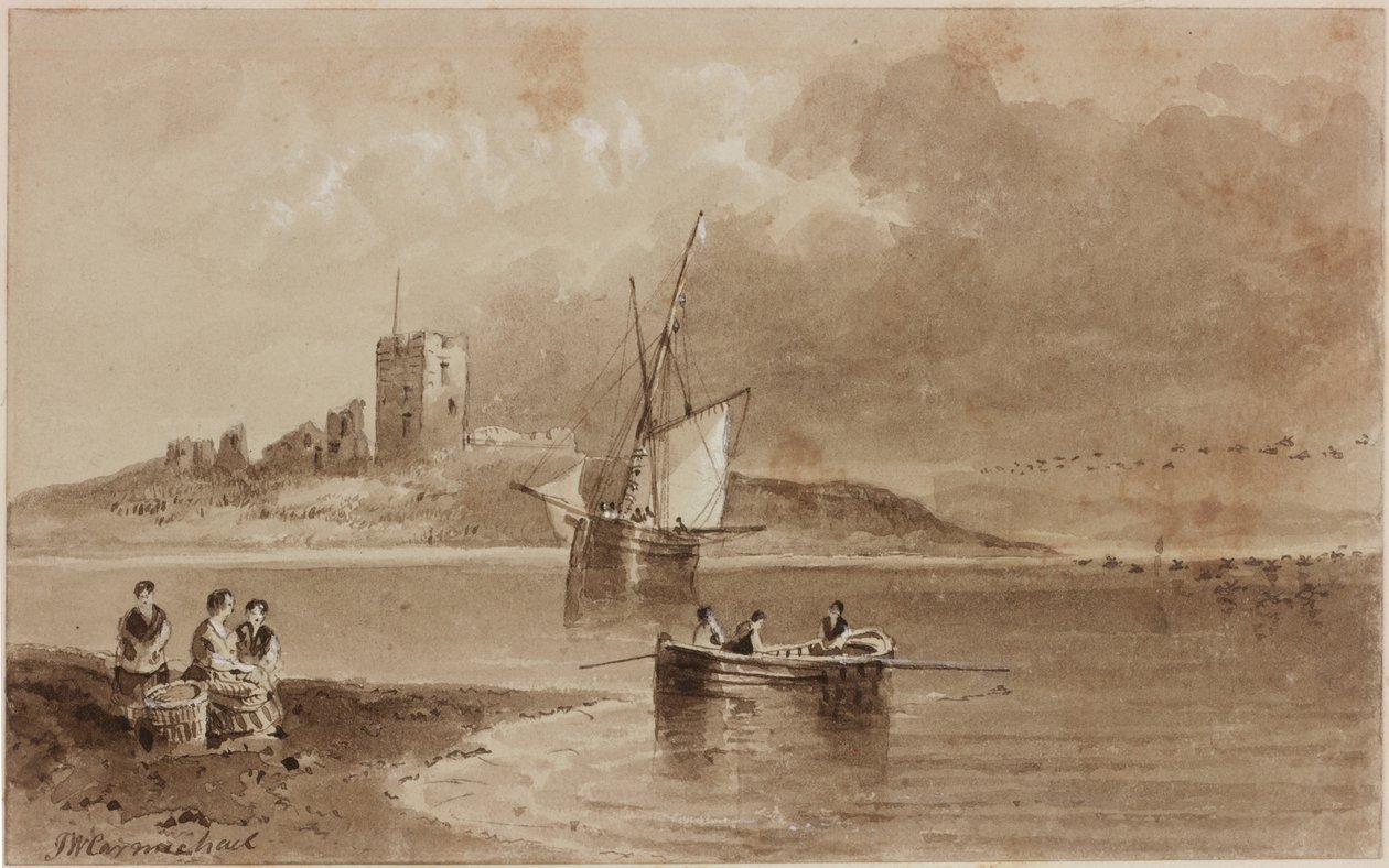 Coquet Island (inkoust (sépie) na papíře) od John Wilson Carmichael