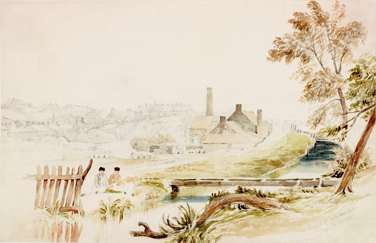 Flint Mill pana Reaye, Ouseburn (tužka a wc na papíře) od John Wilson Carmichael