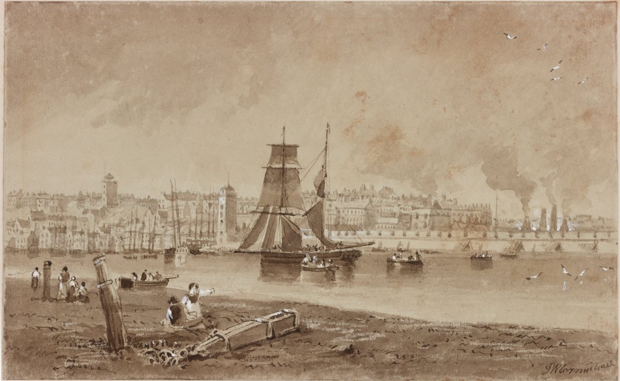North Shields (inkoust (hnědý) na papíře) od John Wilson Carmichael