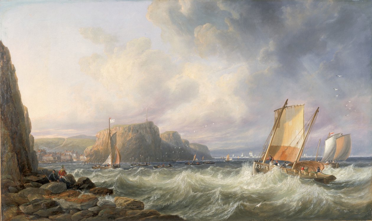 U pobřeží Yorkshire (Staithes) od John Wilson Carmichael
