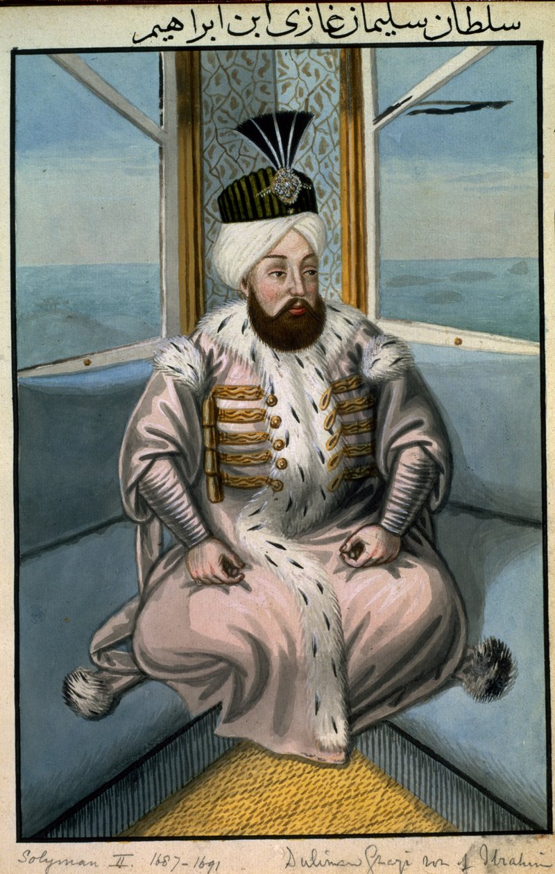 Solyman II (1642-91) Sultan 1687-91, z „Série portrétů tureckých císařů“, 1808 od John Young