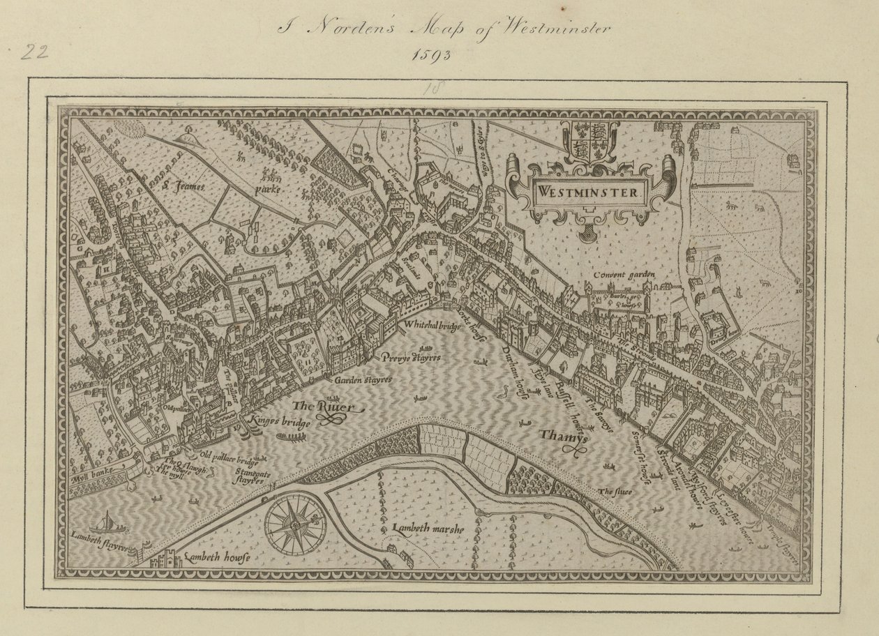 Plán z Westminsteru od John (after) Norden