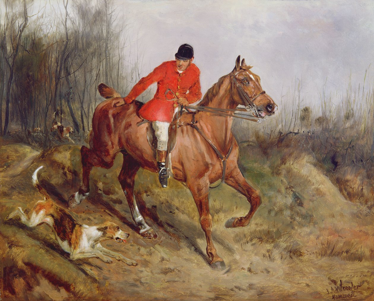 Lovecká scéna od John Alfred Wheeler