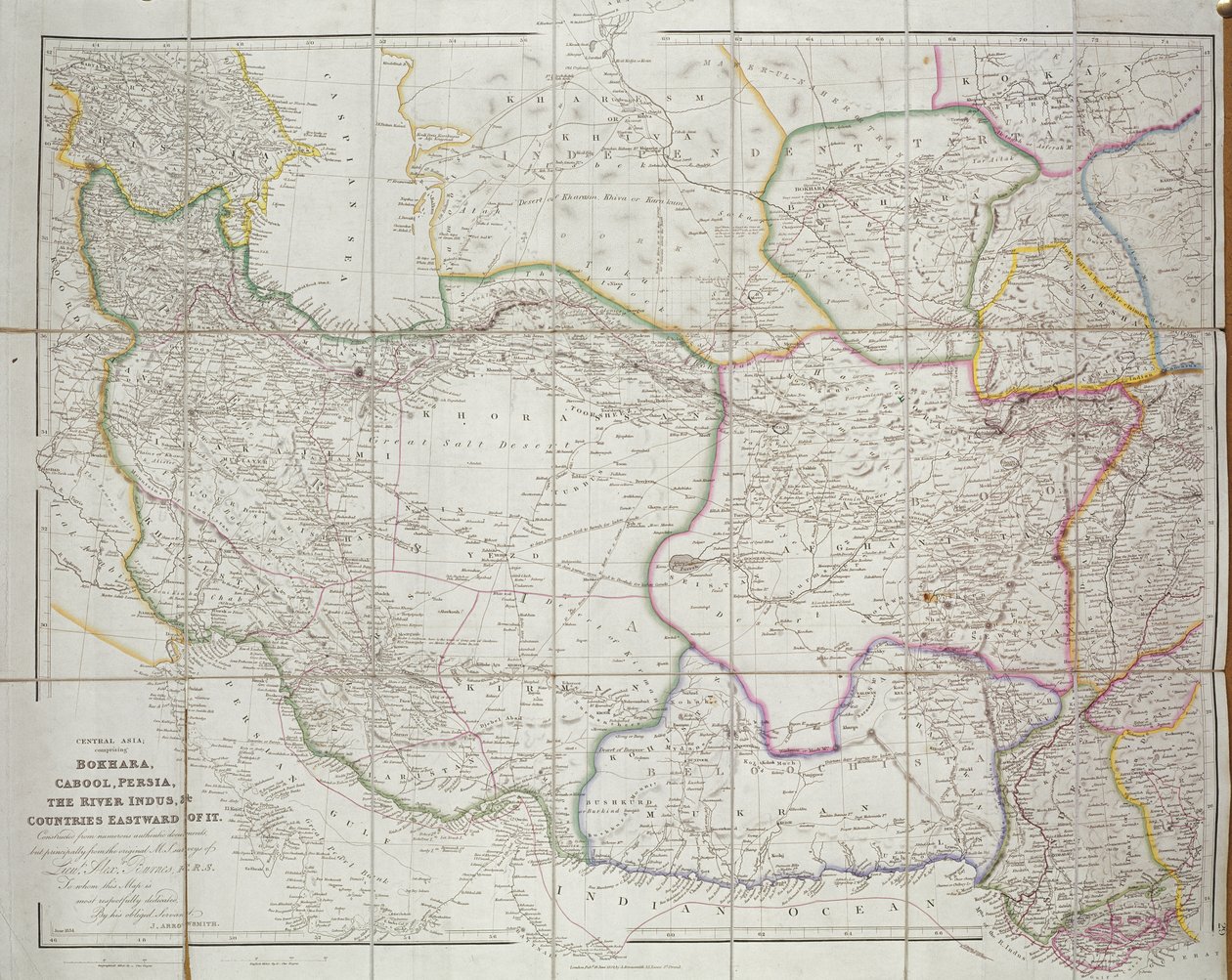 Mapa Střední Asie, 1834 od John Arrowsmith