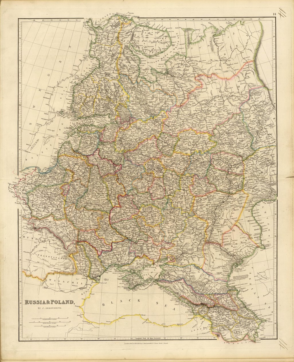Mapa Ruska a Polska, 1832. od John Arrowsmith