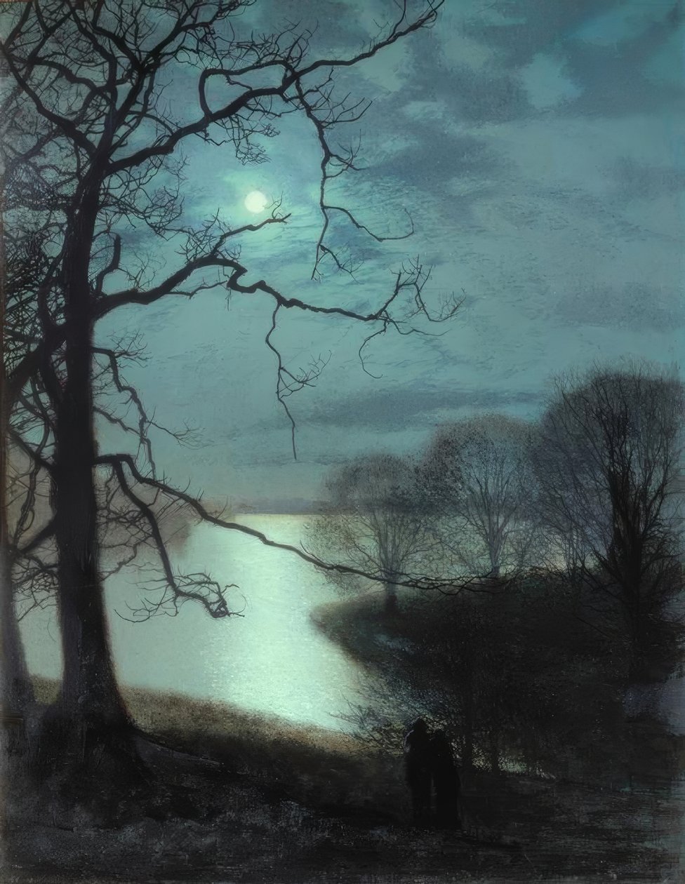 Pozorování měsíčního jezera od John Atkinson Grimshaw