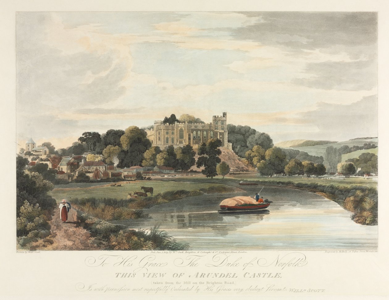 Tento pohled na hrad Arundel, 1819. od John Baily