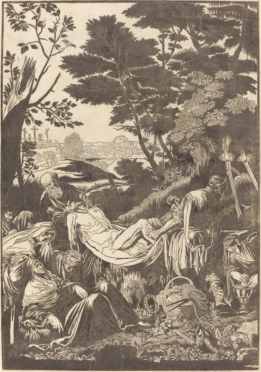 The Entombment [recto] od John Baptist Jackson after Jacopo Bassano