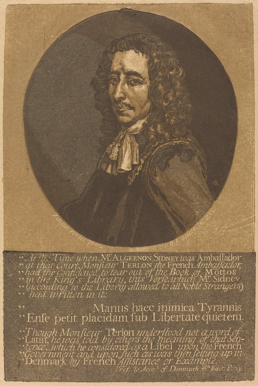 Algernon Sidney od John Baptist Jackson after Justus van Verus