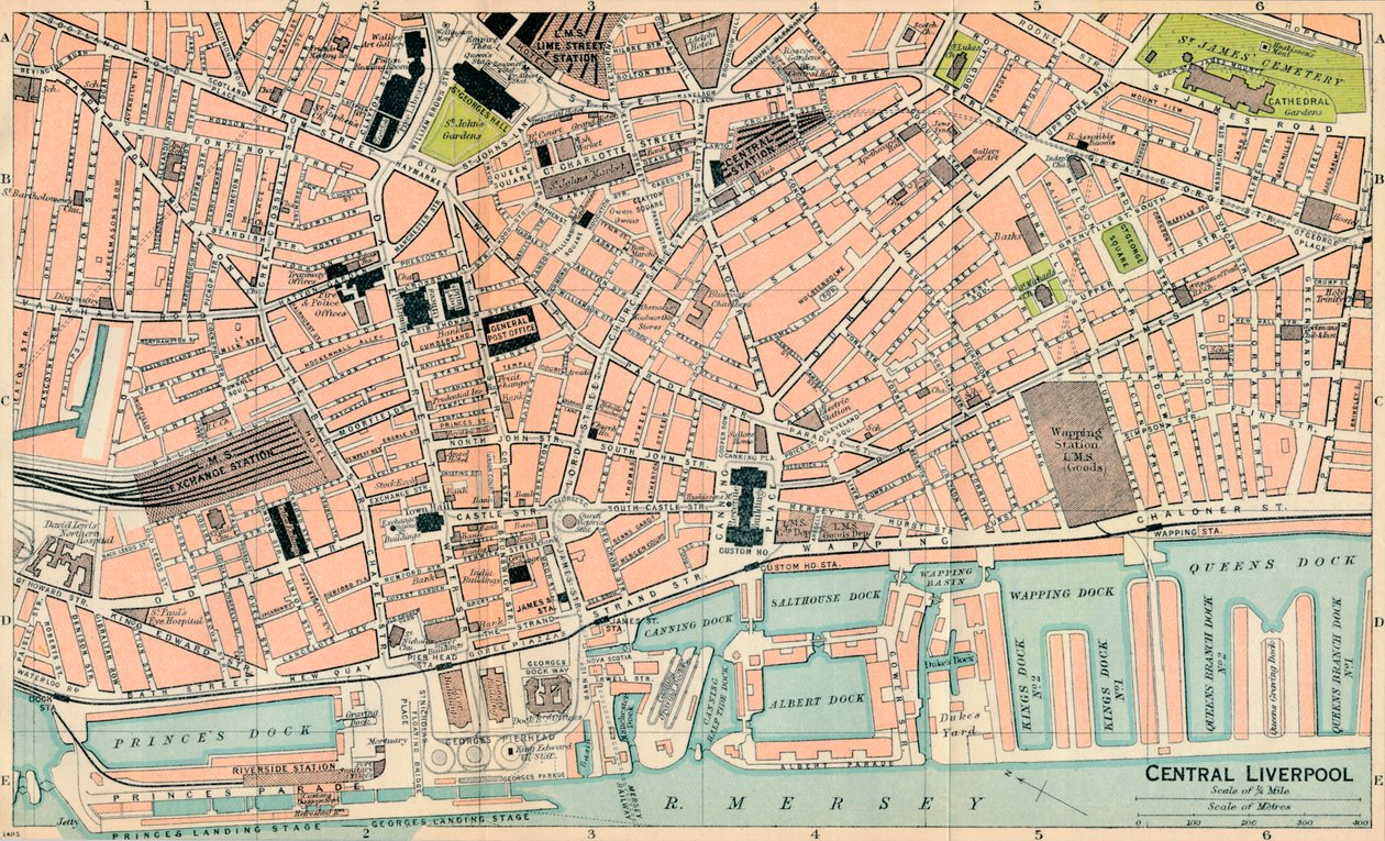 Centrální Liverpool, 20. století od John Bartholomew