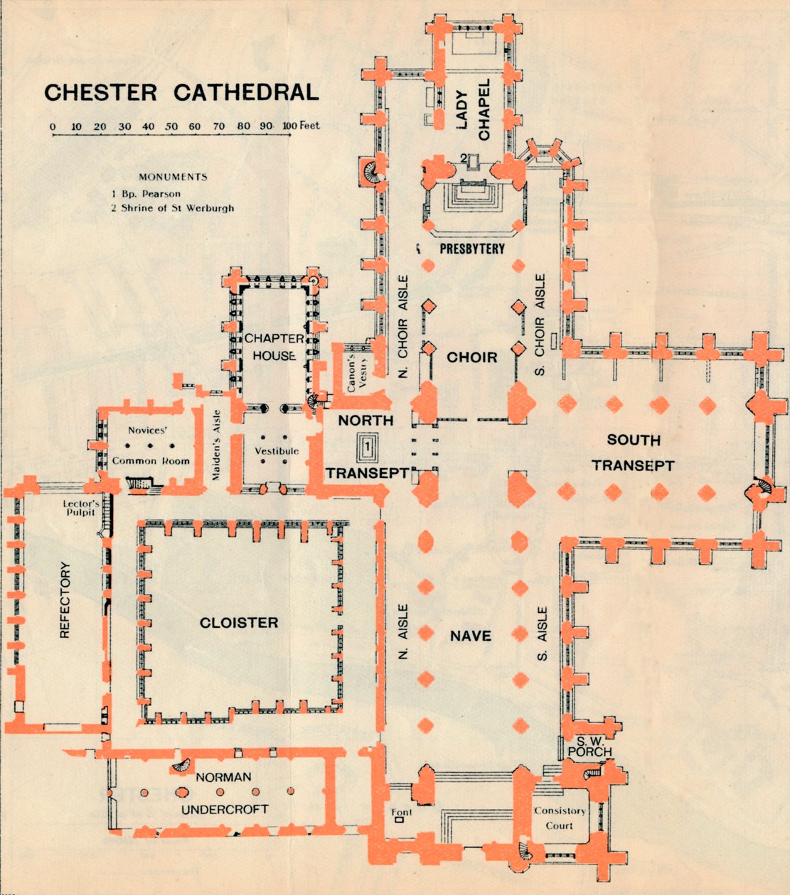 Katedrála v Chesteru, c20. století od John Bartholomew
