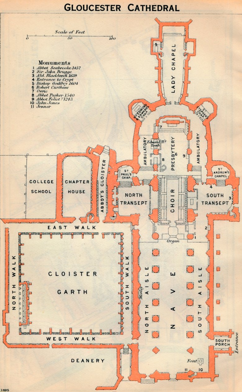 Gloucesterská katedrála, c20. století od John Bartholomew
