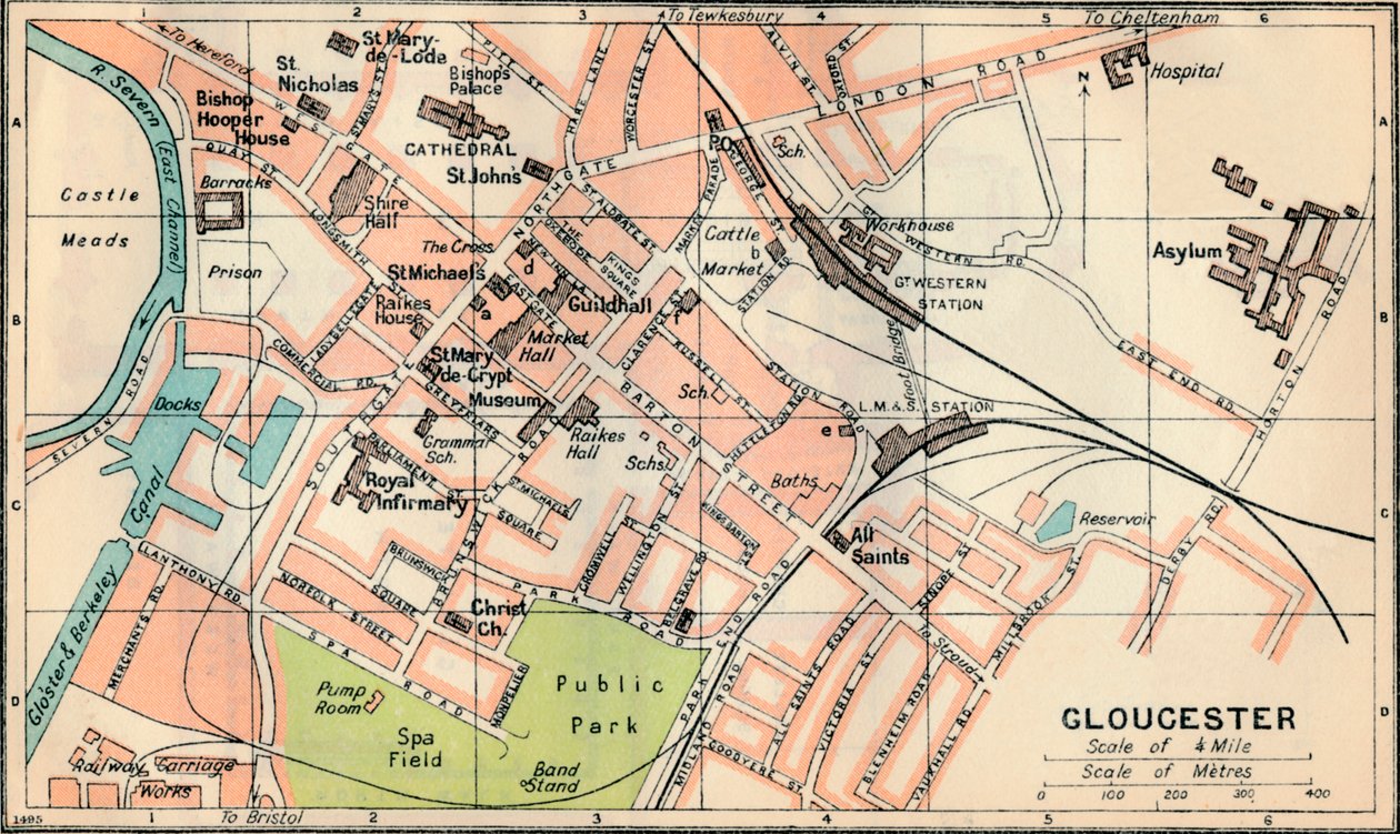 Gloucester, c20. století od John Bartholomew