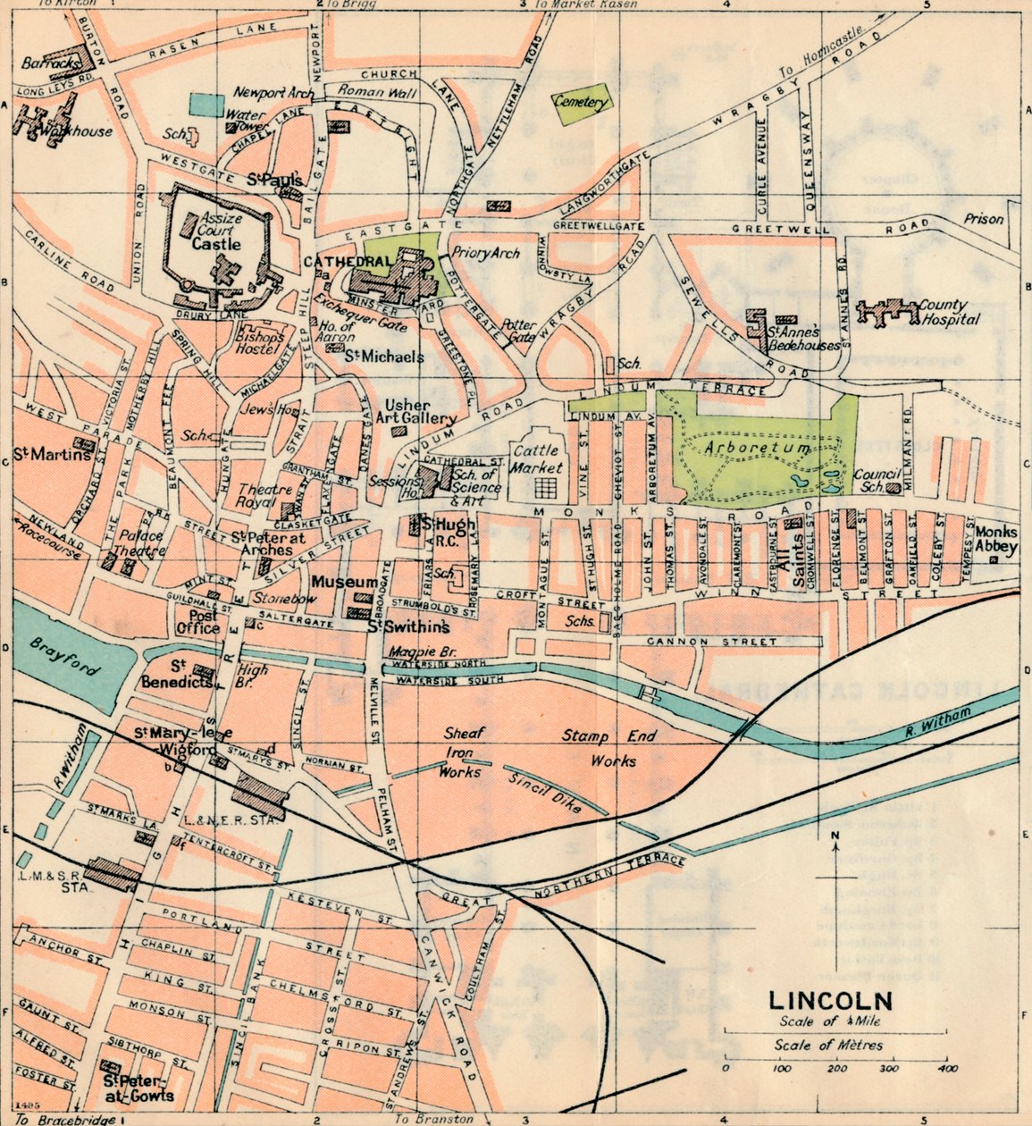 Lincoln, c20. století od John Bartholomew