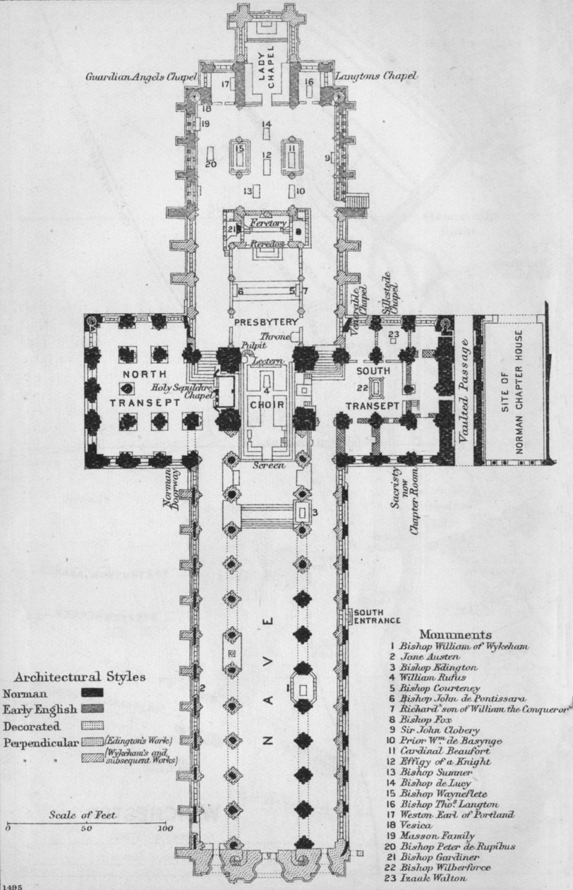 Winchesterská katedrála, c20. století od John Bartholomew