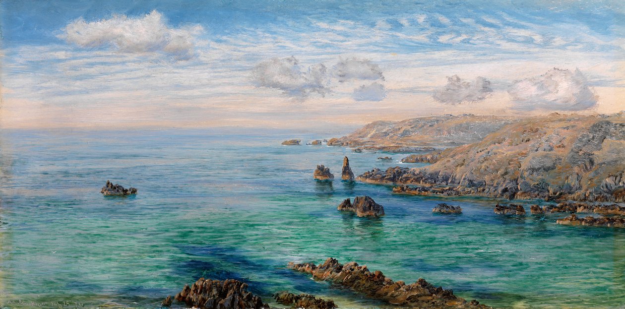 Skica na jižním pobřeží Guernsey od John Brett