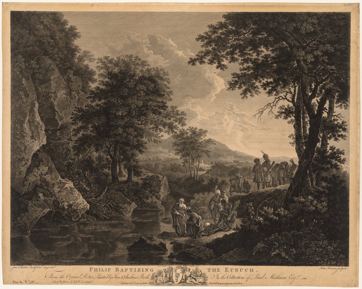 Philip Baptising the Eunuch, 1772. od John Browne