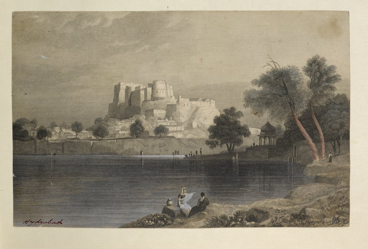 Hyderabad (barevná rytina) od John Browning Bellasis