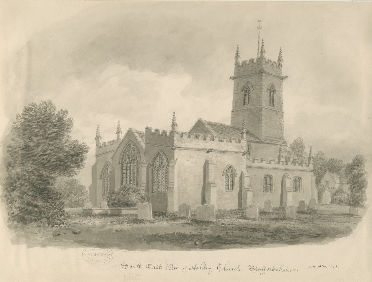 Ashley Church: sépiová kresba od John Buckler