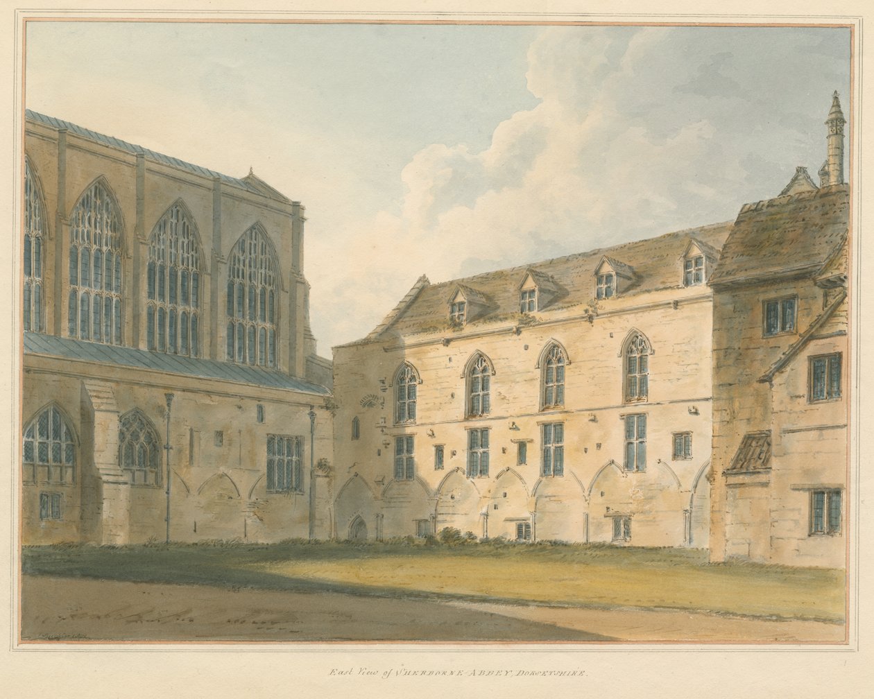 Dorset – opatství Sherborne od John Buckler