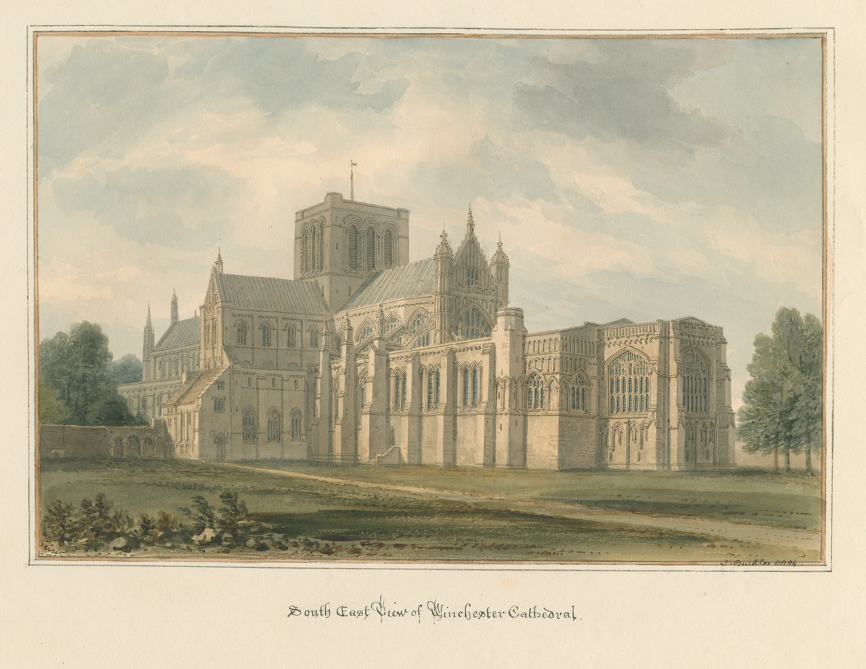 Hampshire – Winchesterská katedrála, 1824 od John Buckler
