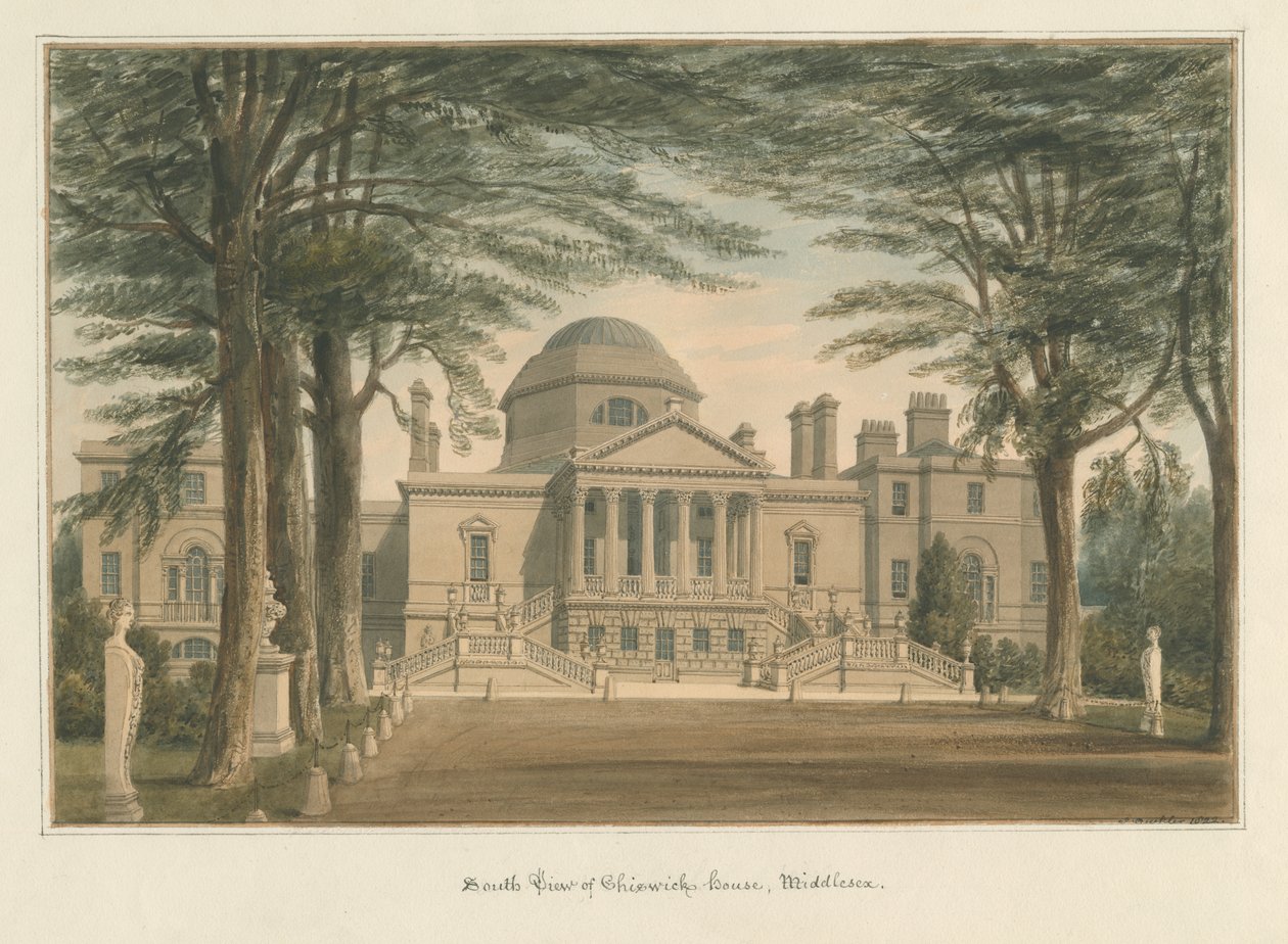 Middlesex - Chiswick House, 1822 od John Buckler