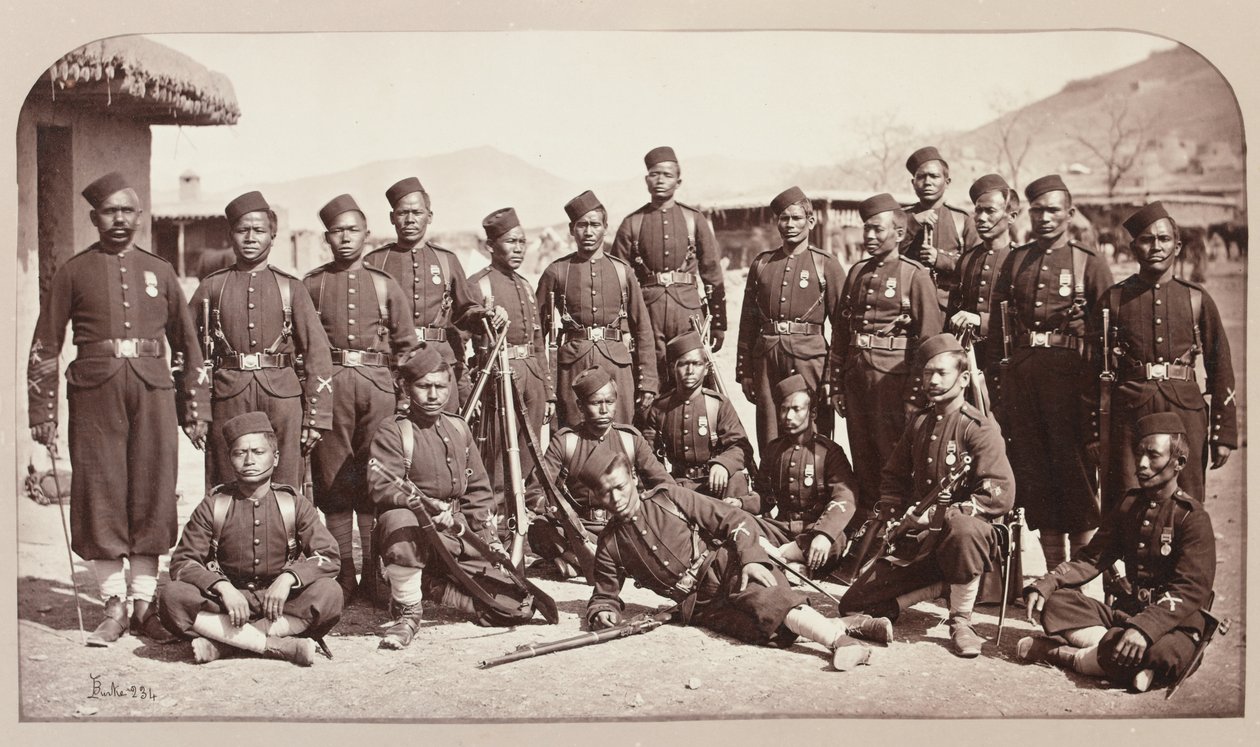 4th Goorkha Regiment bajonet team, 1878 od John Burke