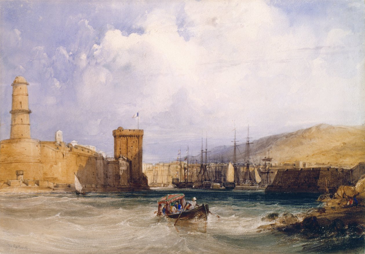 Vjezd do přístavu Marseilles (wc) od John Callow
