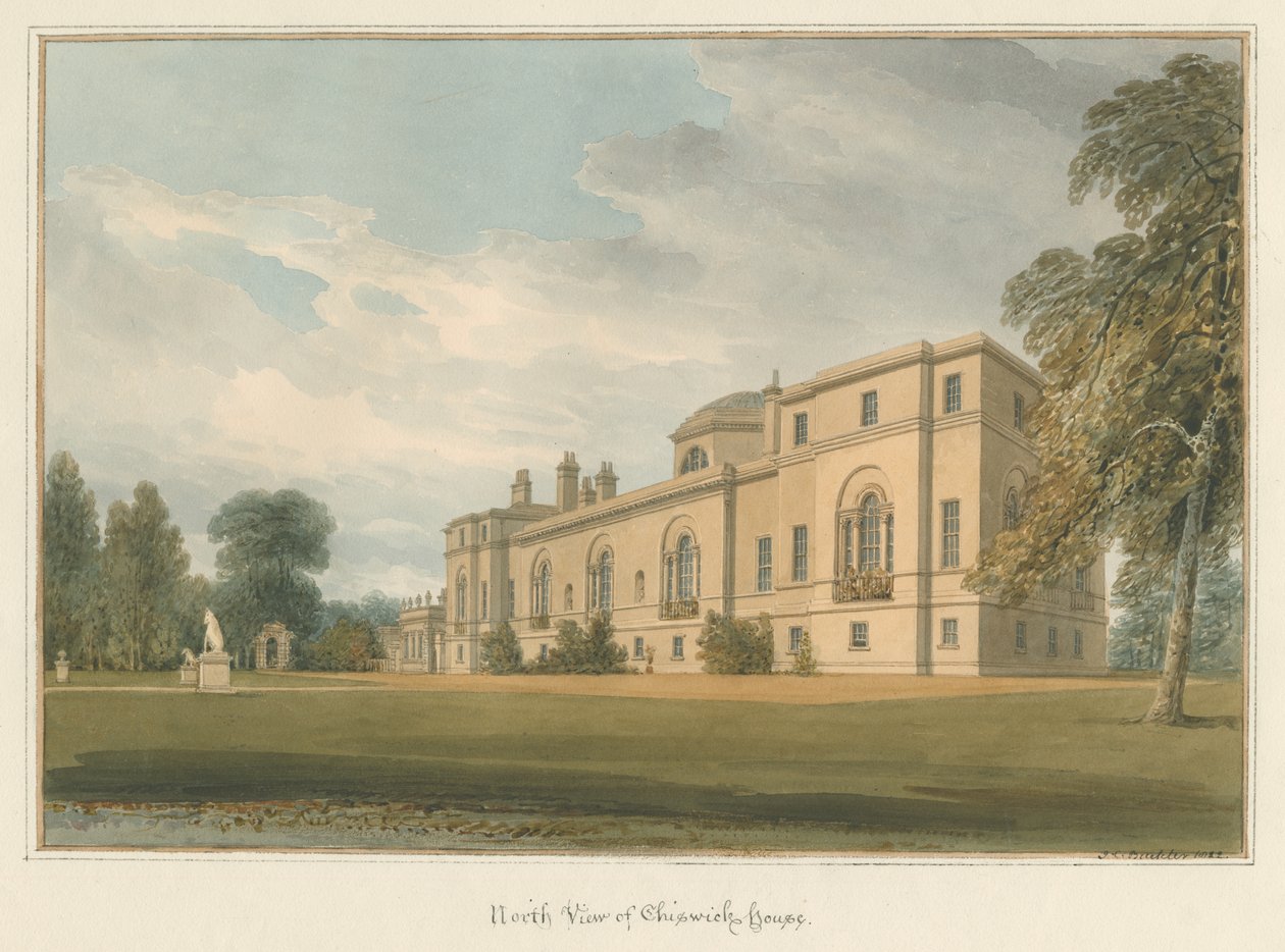 Middlesex - Chiswick House, 1822 od John Chessell Buckler