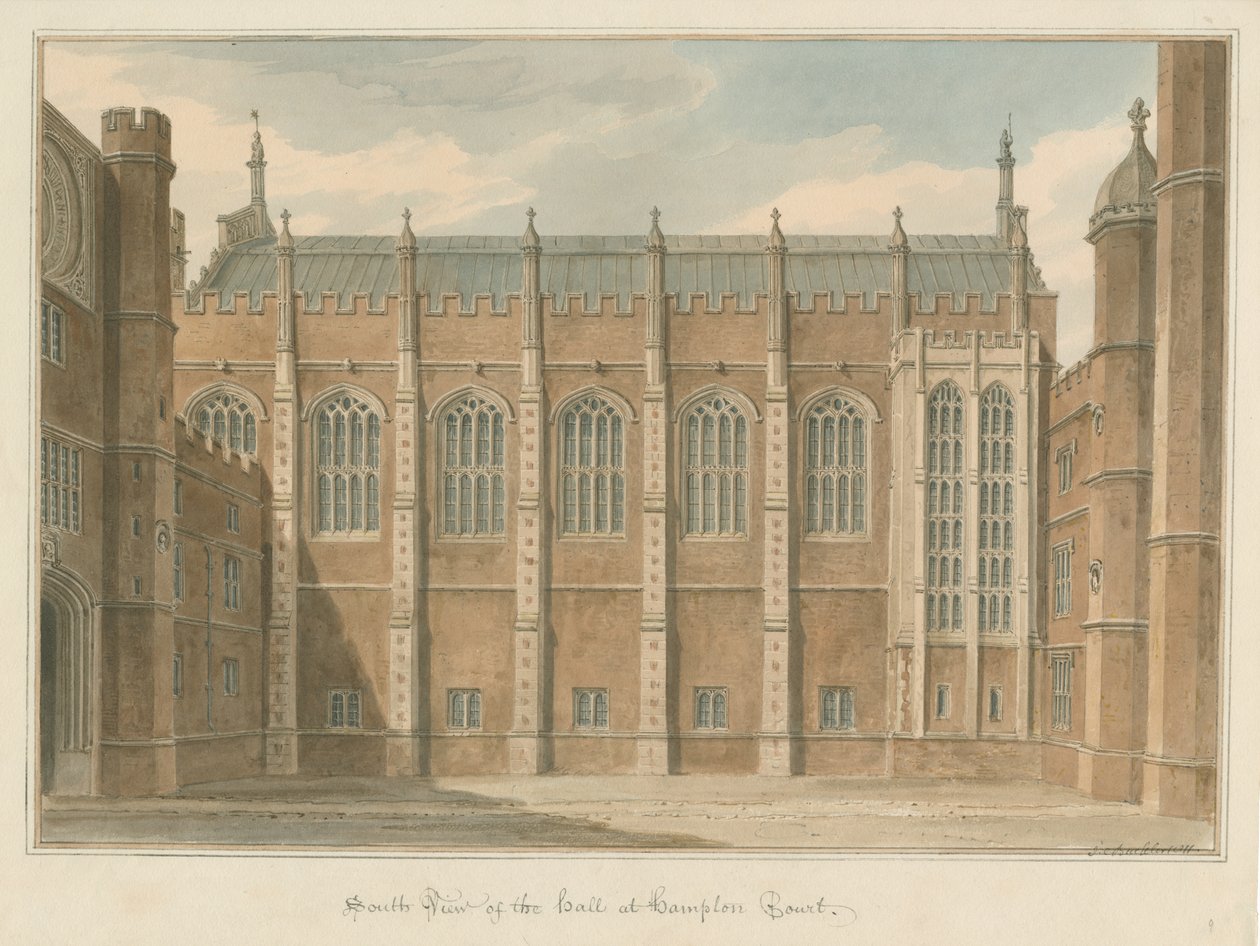 Middlesex - Hampton Court, 1811 od John Chessell Buckler