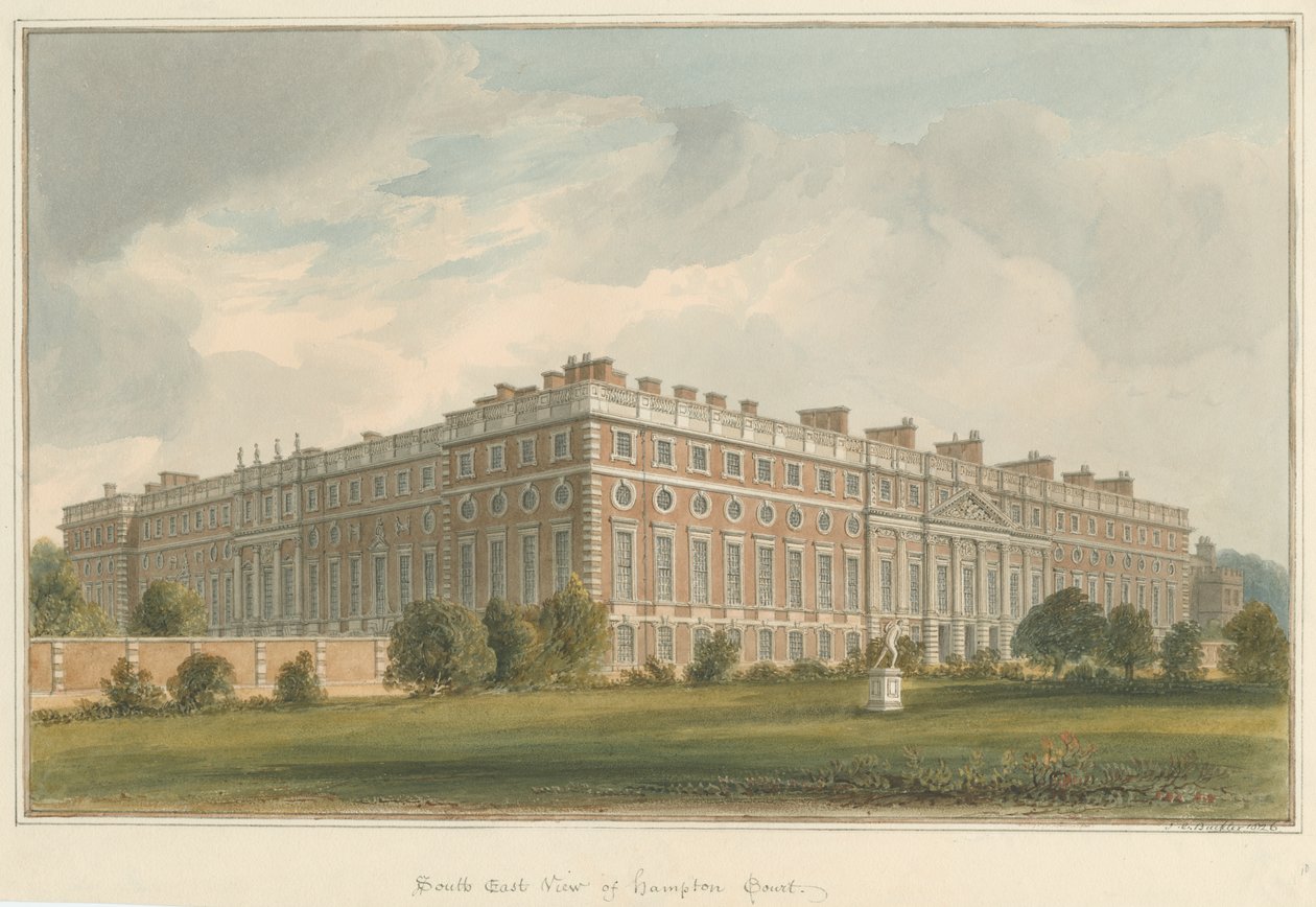 Middlesex - Hampton Court, 1826 od John Chessell Buckler