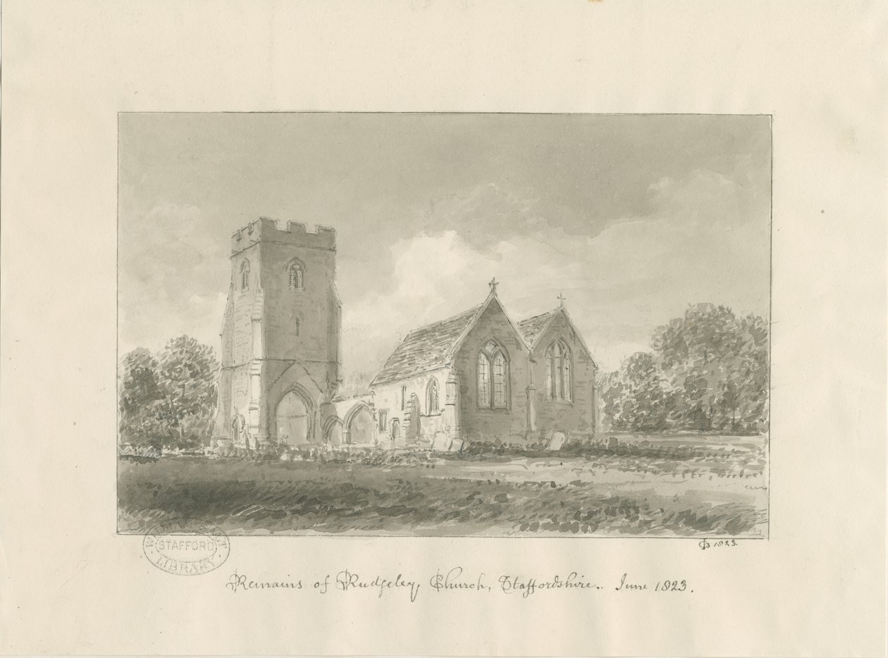 Kostel Rugeley od John Chessell Buckler
