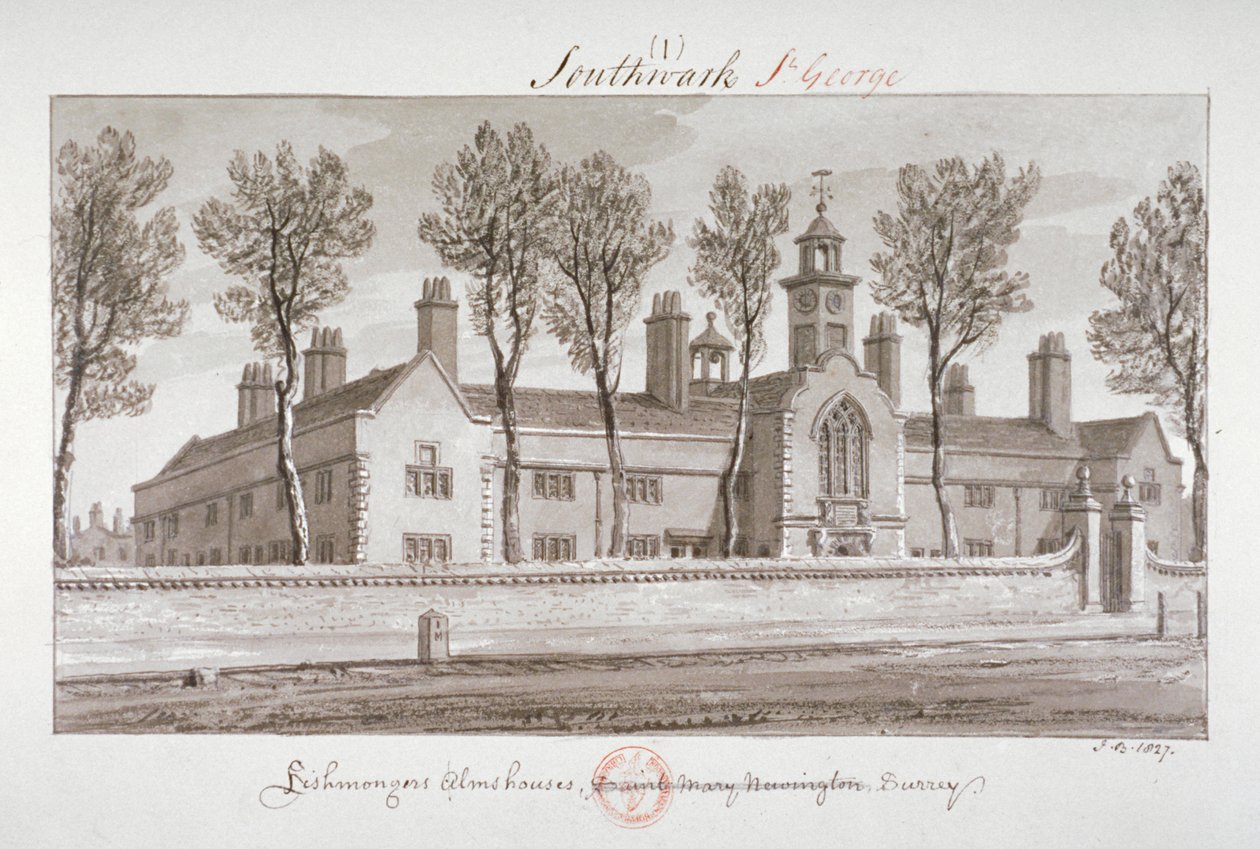 Nemocnice svatého Petra, Southwark, Londýn, 1827 od John Chessell Buckler