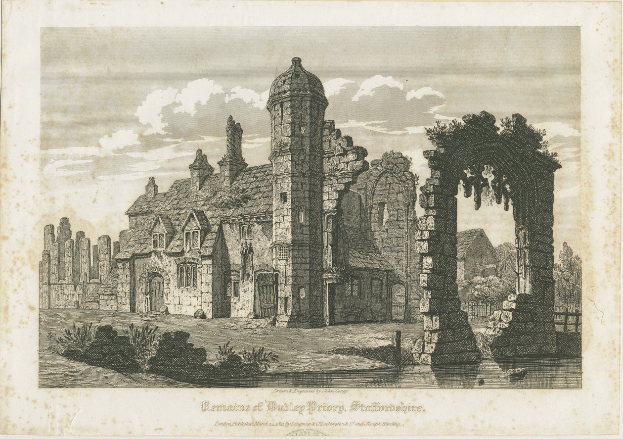 Dudley Priory: rytina, nd [c 1821] od John Coney