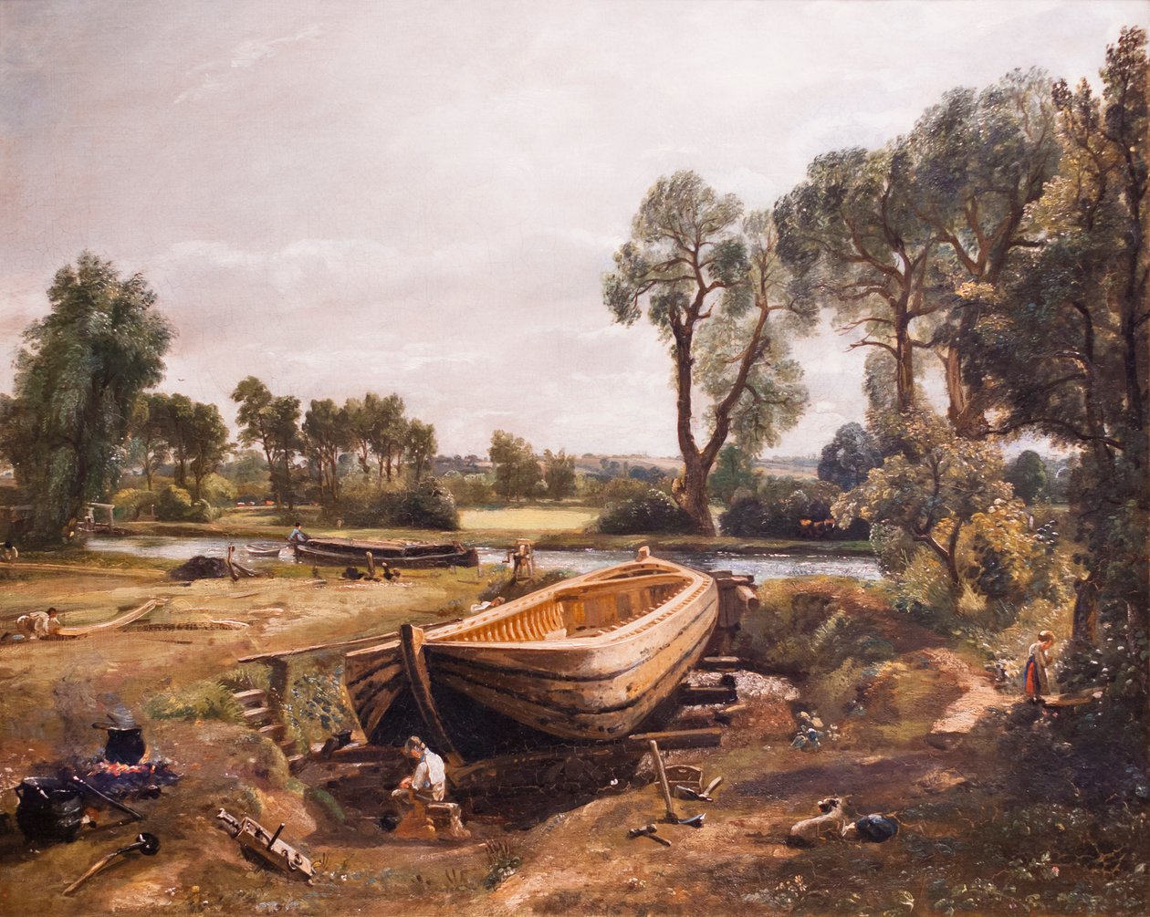 Veneenrakennus lähellä Flatford Milla od John Constable