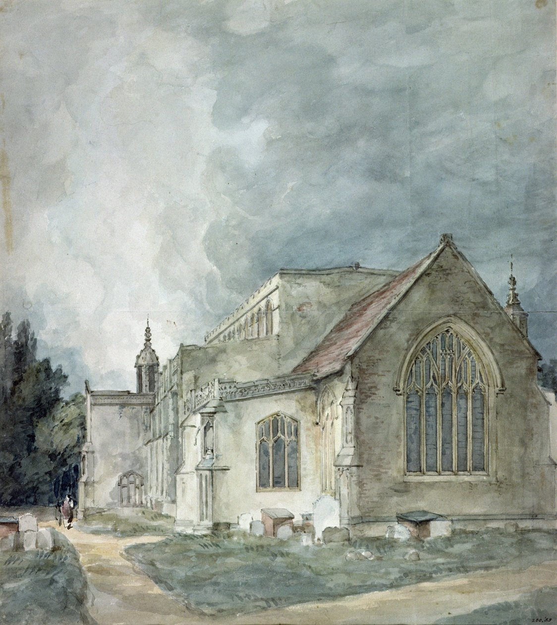 East Bergholt Church, cca 1805-11 (akvarel) od John Constable