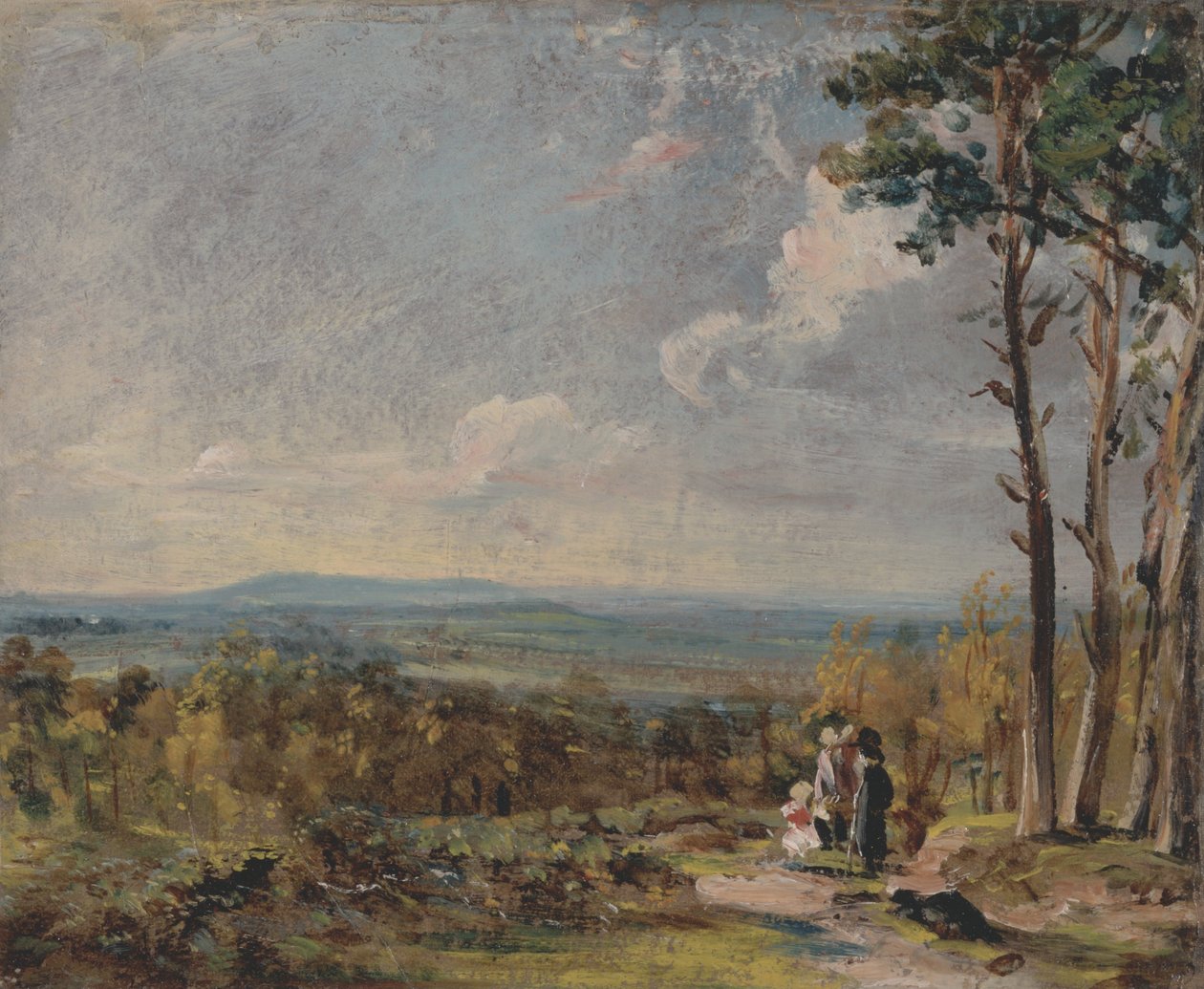 Hampstead Heath při pohledu na Harrow od John Constable