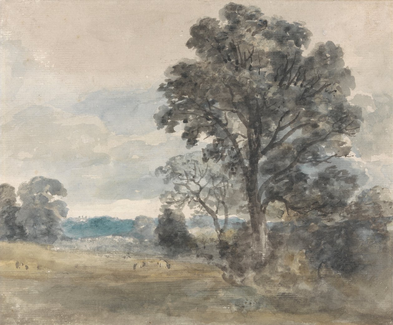 Krajina ve východním Bergholtu od John Constable