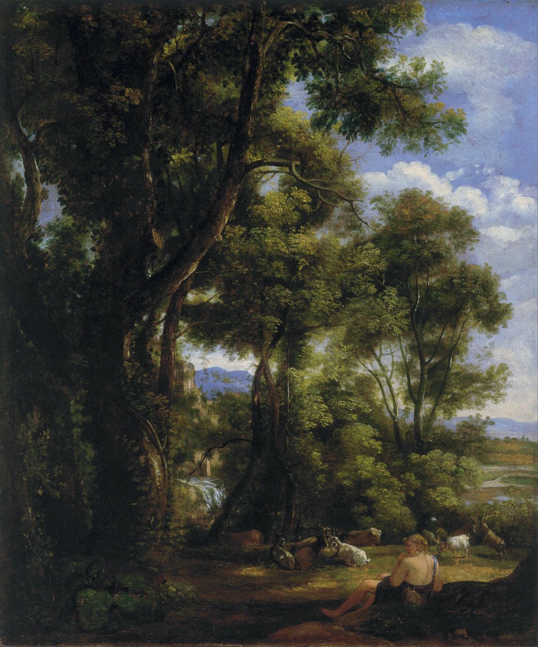 Krajina s pasáčkem koz a kozami od John Constable