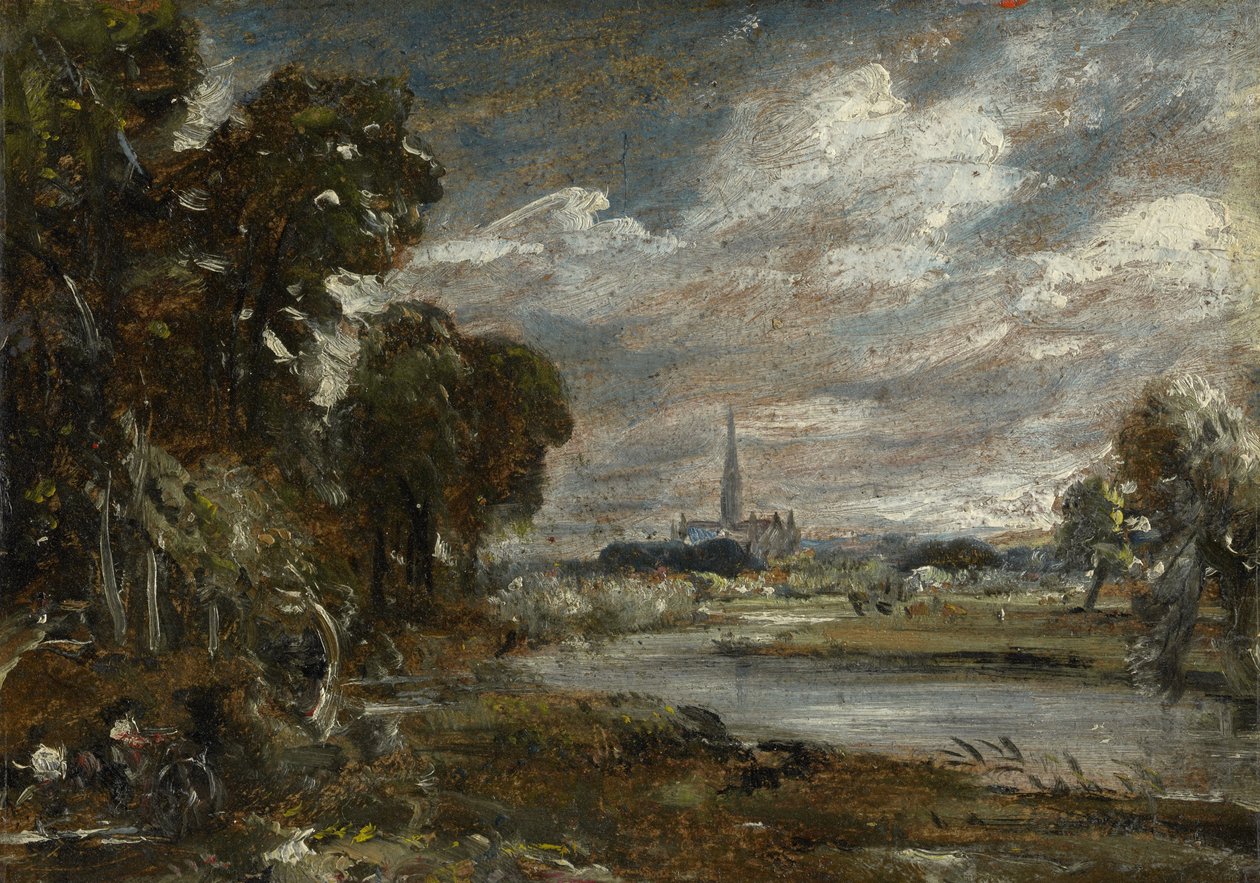 Katedrála v Salisbury od řeky Nadder, c.1829 od John Constable