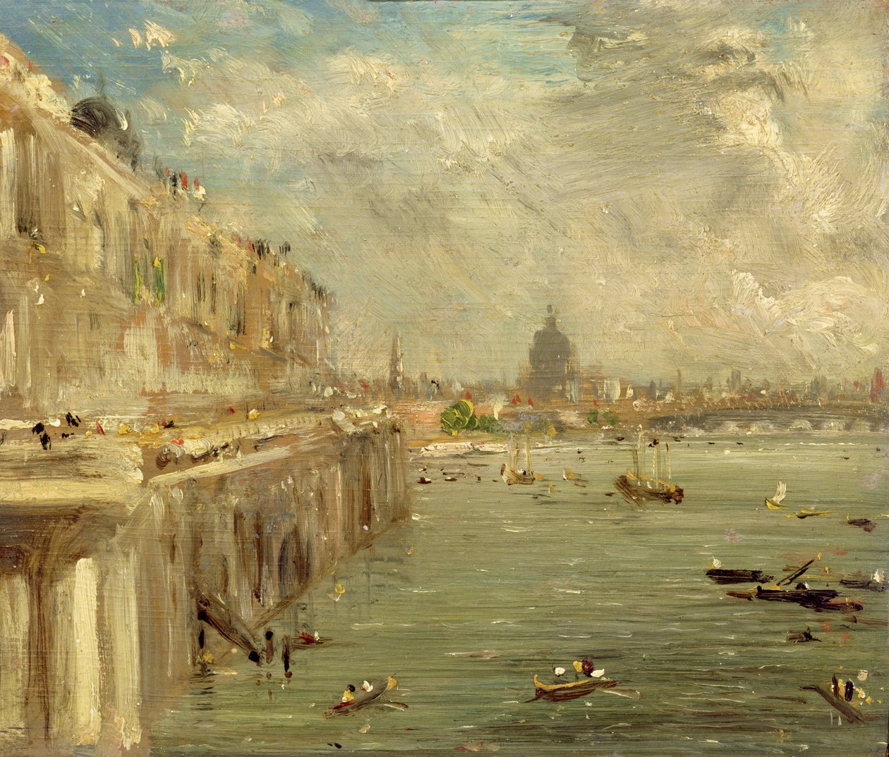 Somerset House Terrace od Waterloo Bridge, c.1819 od John Constable
