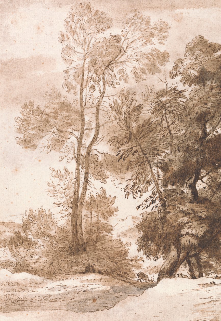 Stromy a jeleni od John Constable