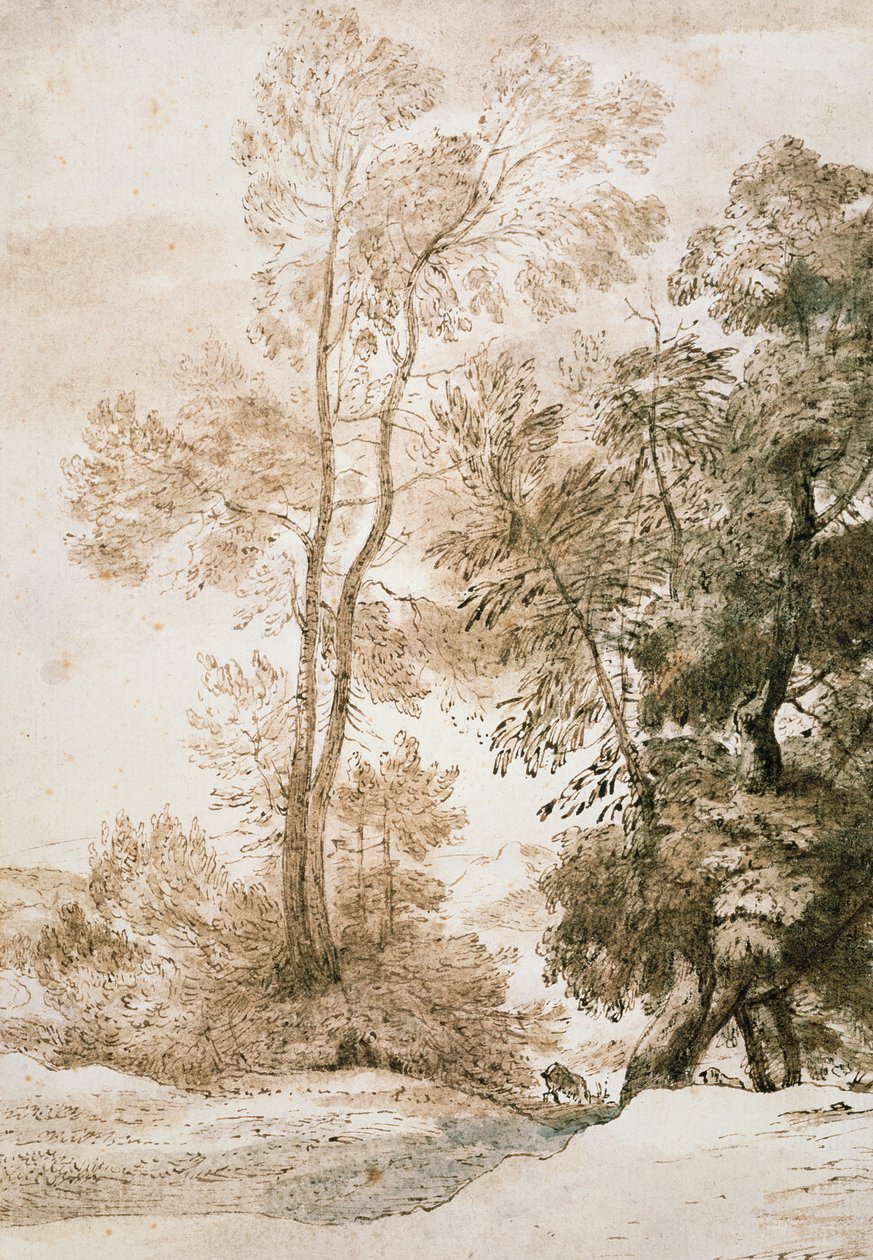 Stromy a jeleni, po Claudovi od John Constable