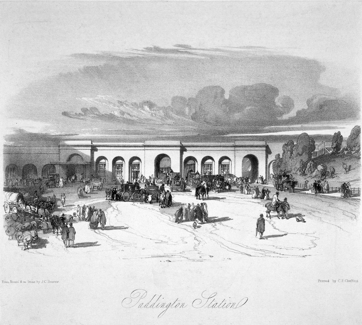 Paddington Station, Londýn, 1846 od John Cooke Bourne