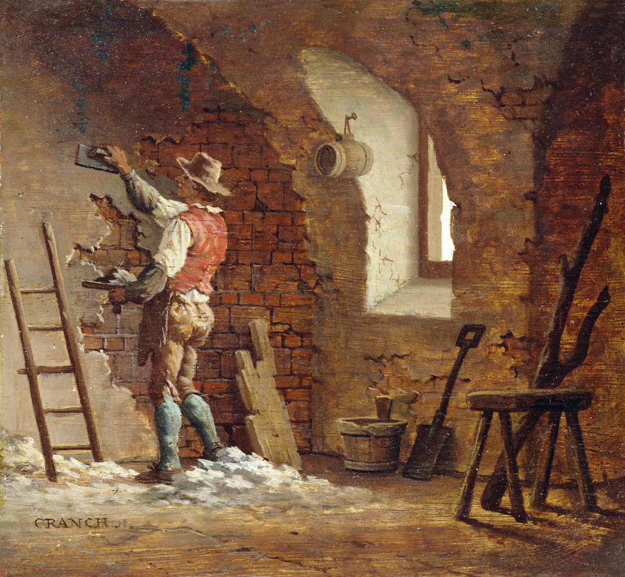 Štukatér, c.1807 (olej na panelu) od John Cranch