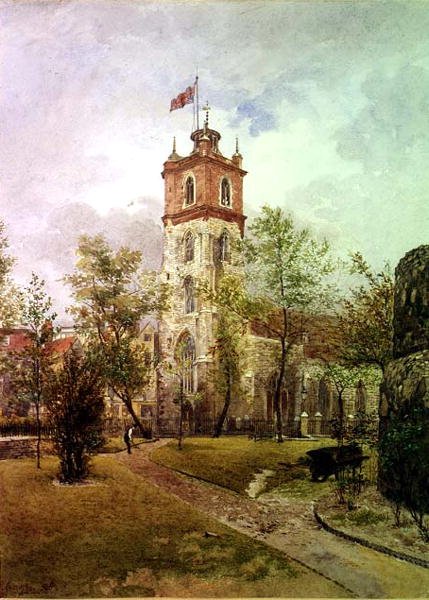 Pohled na jihozápad St. Giles, Cripplegate od John Crowther