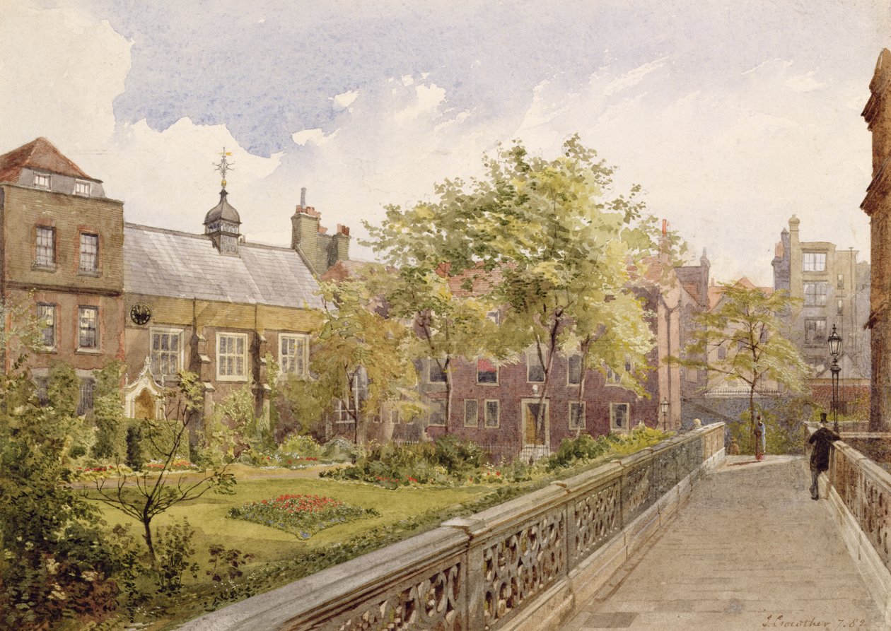 Sál hostince Staple Inn ze zahrady, 1882 od John Crowther